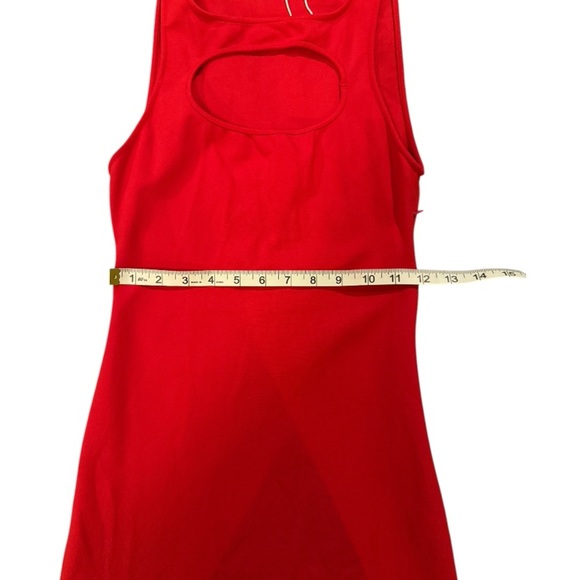 ZARA Red Mini Bodycon Dress Cut Out Sz M Party Club Flattering - Picture 13 of 15
